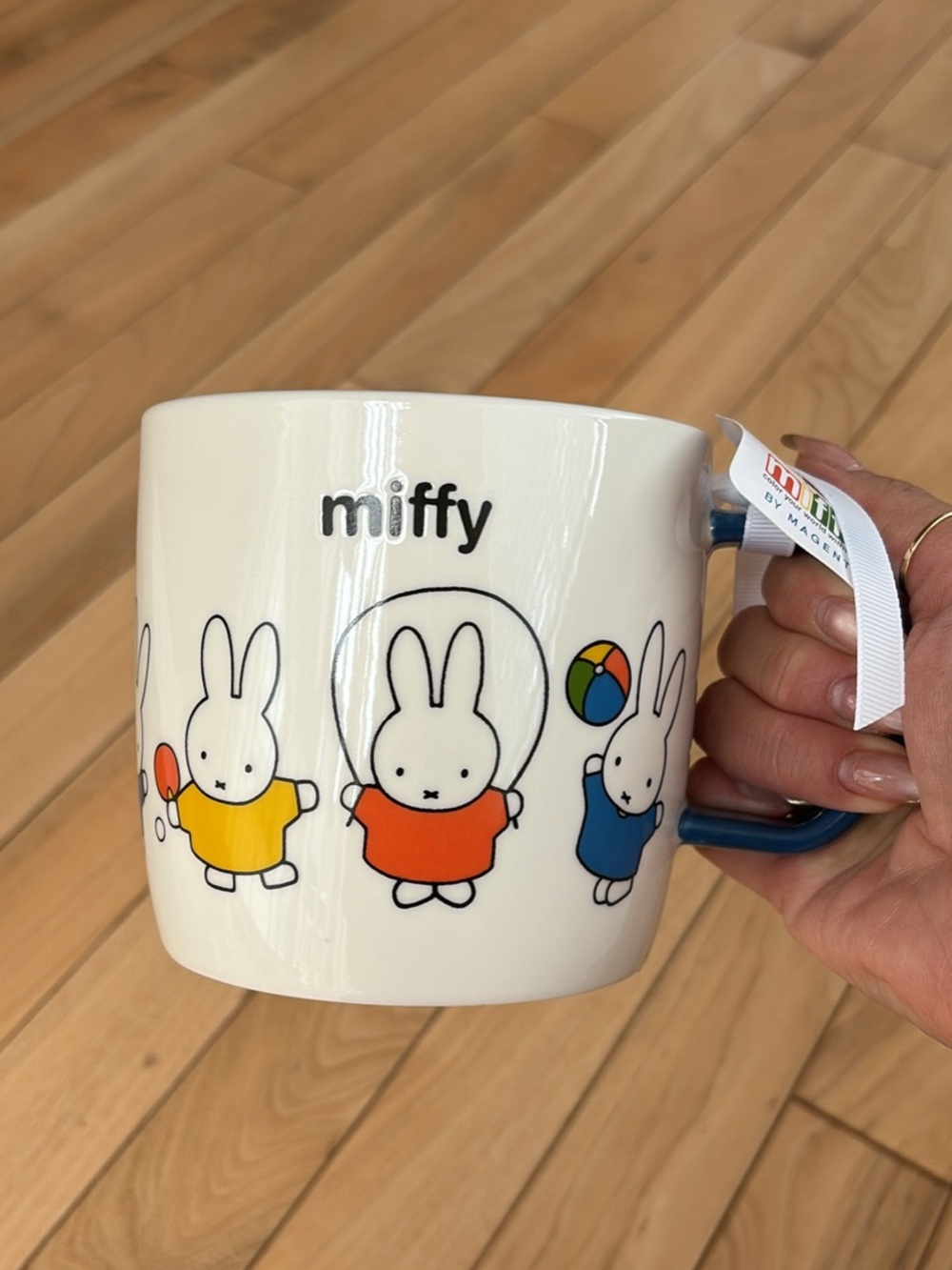 Miffy Mug with Yellow, Orange and Blue Bunny Trio